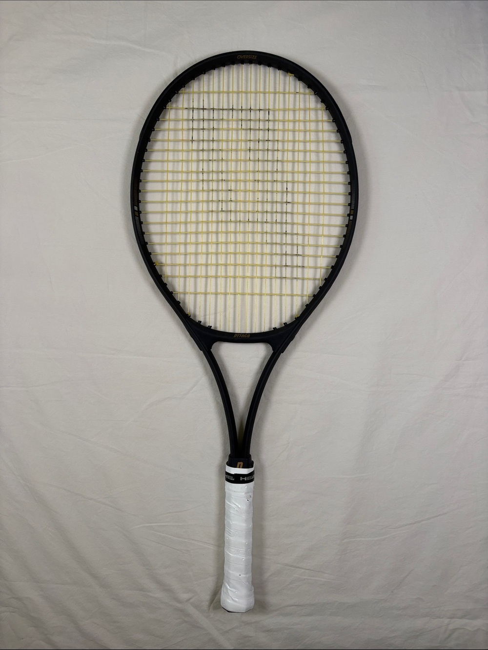 Vintage Classic  Prince Black Tennis Racket with Yellow Strings